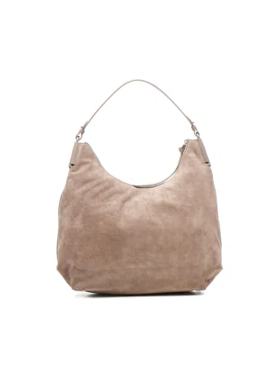 Coccinelle Suede Tote Bag In Neutral