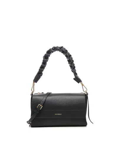 Coccinelle Boheme Grana Double Shoulder Bag In Black