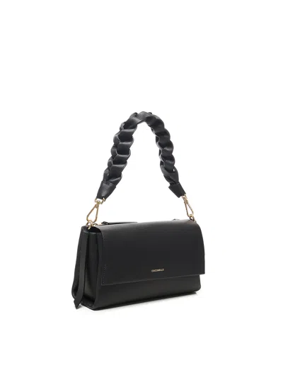 Coccinelle Boheme Grana Double Shoulder Bag In Black