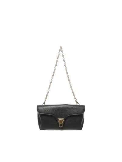 Coccinelle Beat Leather Tote Bag In Black