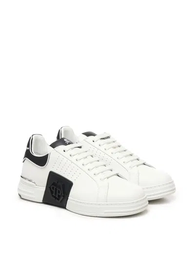 Philipp Plein Nappa Leather Sneakers Low Top Hexagon In Multi