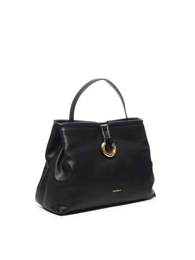 Coccinelle Ring-detail Top-handle Bag In Black