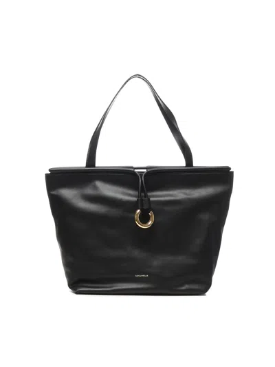 Coccinelle Leather Tote Bag In Black