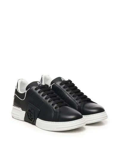 Philipp Plein Nappa Leather Sneakers Low Top Hexagon In Multi