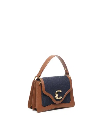 Coccinelle C-me Denim-panel Leather Tote Bag