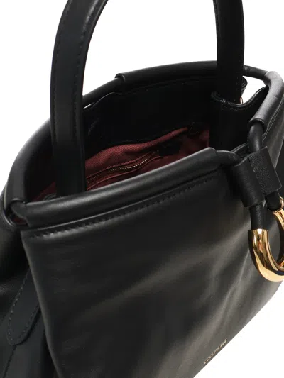 Coccinelle Ring-detail Top-handle Bag In Black