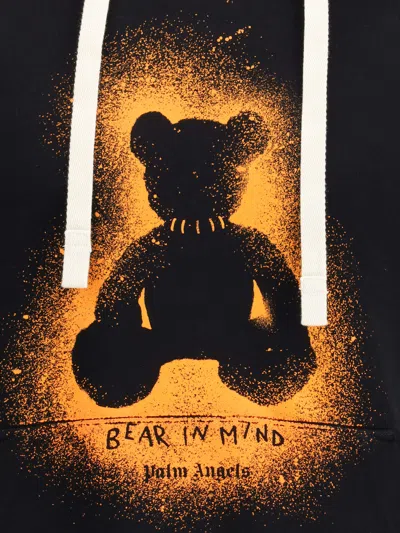 Palm Angels Men Spray Bear Loose Hoody In Black