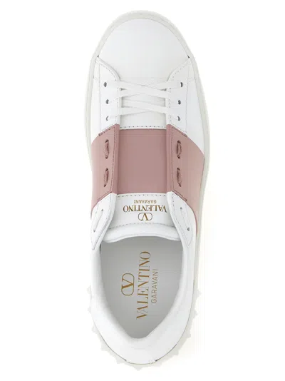 Valentino Studded Calfskin Sneakers Rubber Studs In White