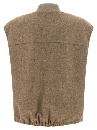 Brunello Cucinelli Shiny Zipper Pull Vest