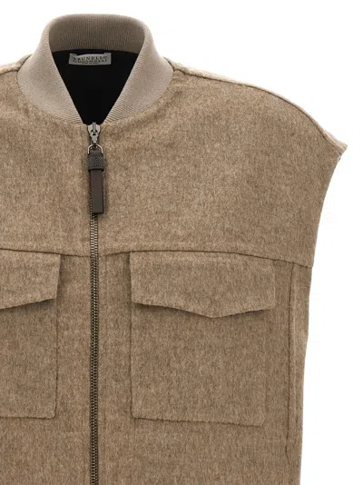 Brunello Cucinelli Shiny Zipper Pull Vest