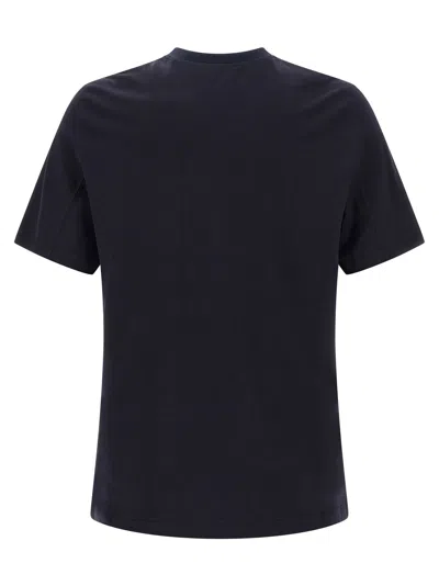 Brunello Cucinelli Graphic Print Crew Neck T-shirt With Side Slits In Black