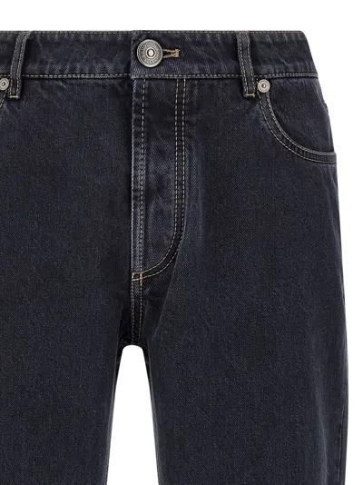 Brunello Cucinelli Dyed Jeans With Back Pocket And Belt Loops In Blue