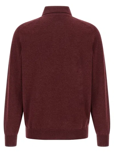 Brunello Cucinelli Cashmere Polo Shirt In Transparent