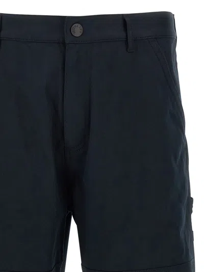 Moncler Cotton Trousers With Belt Loops And Pockets In Blue