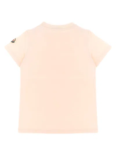Moncler Logo Embroidery T-shirt In Nude