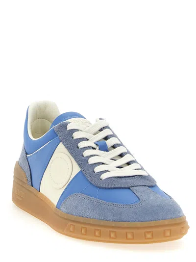 Valentino Garavani Upvillage Low Top Trainer In Crust Leather And Nylon