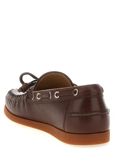 Valentino Garavani Brown Leather Palm Avenue Loafers