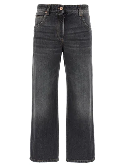 Brunello Cucinelli Jeans With Belt Loops In Gray