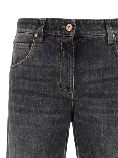 Brunello Cucinelli Jeans With Belt Loops In Gray