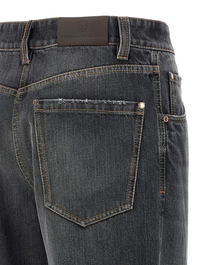 Brunello Cucinelli Jeans With Belt Loops In Gray