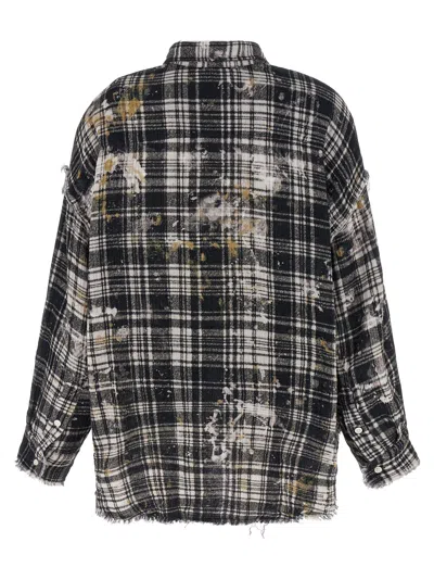 R13 Fringed Oversized Cotton Shirt In Black