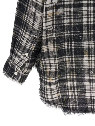 R13 Fringed Oversized Cotton Shirt In Black