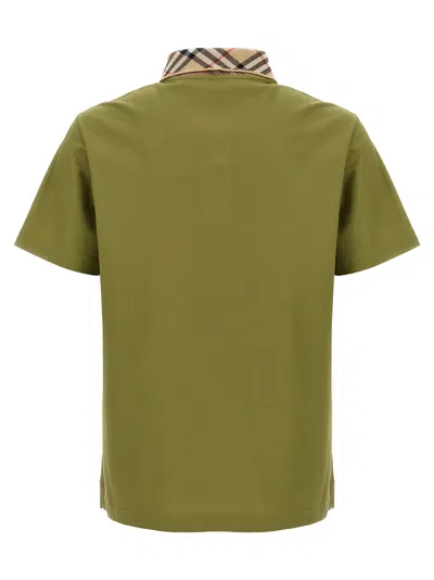Burberry Organic Cotton Blend Polo Shirt In Green
