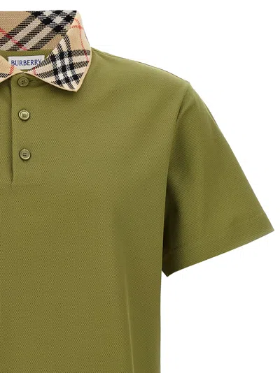 Burberry Organic Cotton Blend Polo Shirt In Green