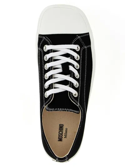 Moschino Sneakers In Canvas Edge In Black
