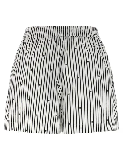 Rotate Birger Christensen Waistband Striped Logo Shorts Side Pockets