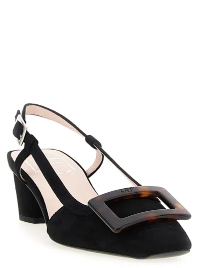 Roger Vivier Vivier Slingback Pumps Turtle Buckle Detail In Black