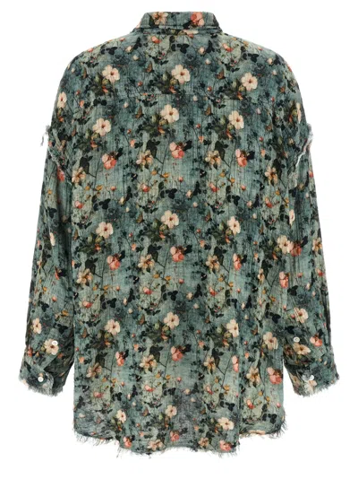 R13 Floral Ruffle Shirt