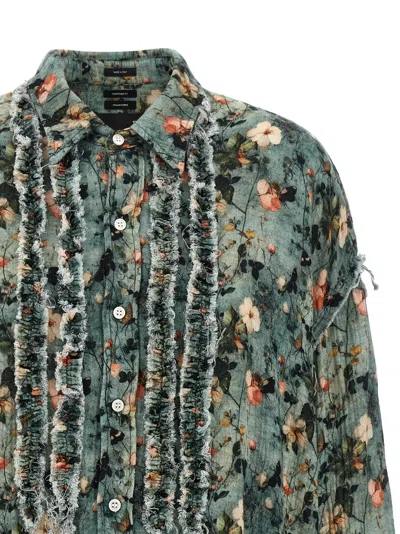 R13 Floral Ruffle Shirt