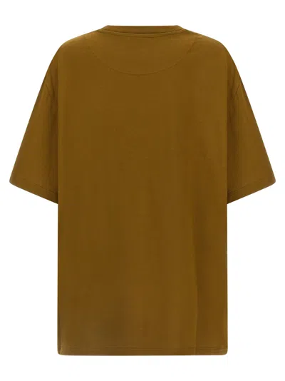 Attico Embroidered Logo T-shirt With Asymmetric Hem In Green