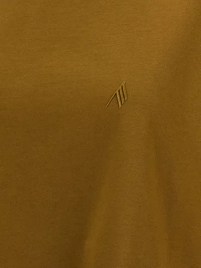 Attico Embroidered Logo T-shirt With Asymmetric Hem In Green
