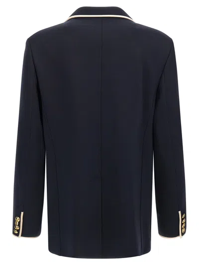 Valentino Double-breasted Blazer Gold Buttons In Black