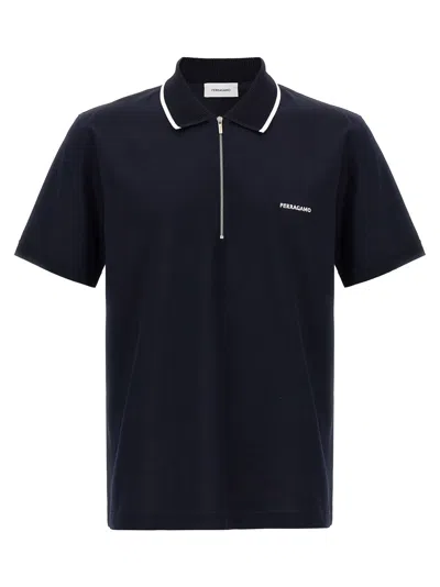 Ferragamo Zip Collar Polo Shirt