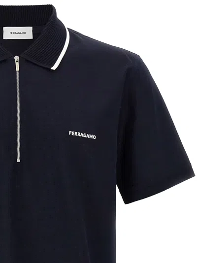 Ferragamo Zip Collar Polo Shirt