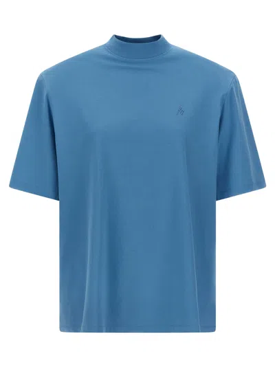 Attico Maxi Shoulder Strap T-shirt Light Blue In Blue