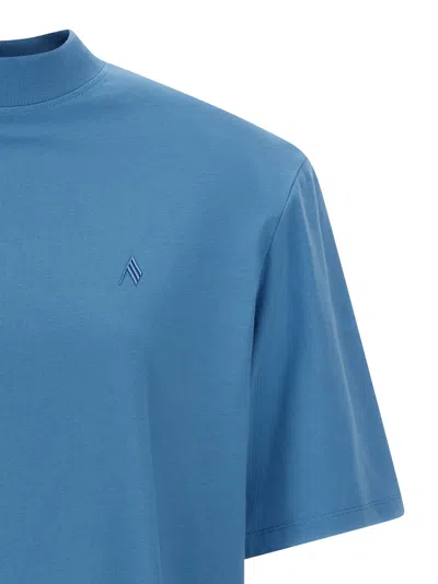 Attico Maxi Shoulder Strap T-shirt Light Blue In Blue