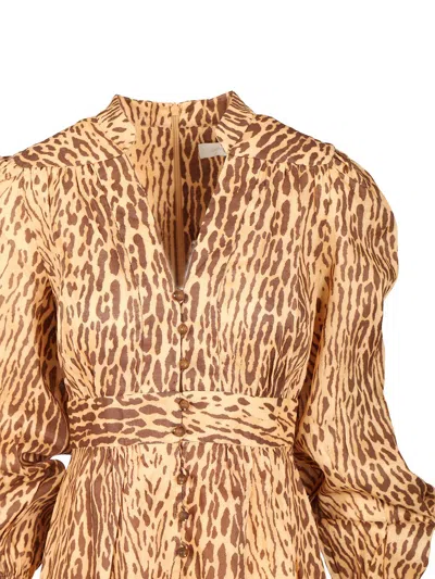 Zimmermann Cascadian Plunge Midi Dress Clothing