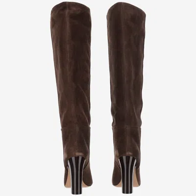 Paris Texas 100mm Lavinia Suede Pointed-toe Knee-high Boots In Brown