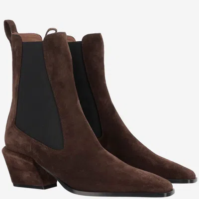 Paris Texas Pointed Toe Suede Ankle Boots With Block Heel