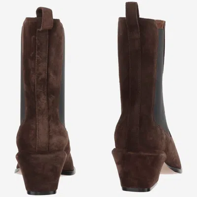 Paris Texas Pointed Toe Suede Ankle Boots With Block Heel