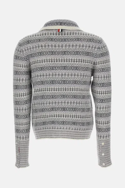 Thom Browne Jacquard Pullover In Gray