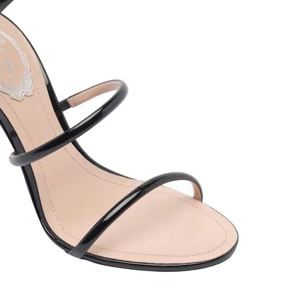 René Caovilla Womens Black Minimal Cleo 105 Spiral-strap Leather Heeled Sandals
