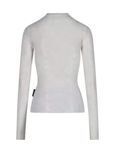 Marine Serre Recycled Mesh Flock Second Skin Highneck Top