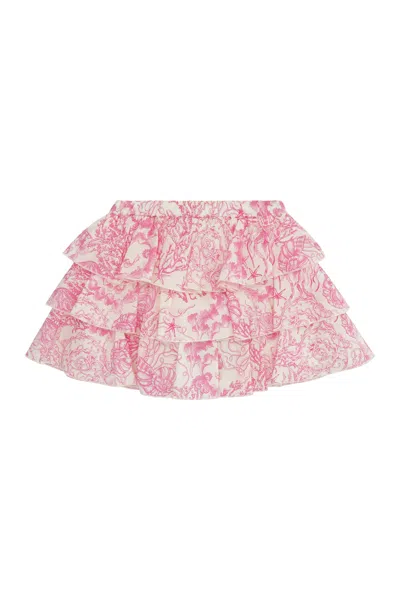 Young Versace Cotton Skirt In Pink