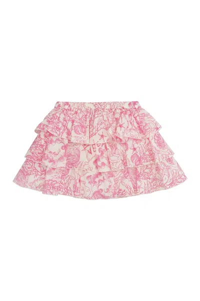 Young Versace Cotton Skirt In Pink