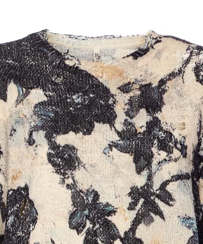 R13 Floral-print Distressed Sweatshirt In Multi